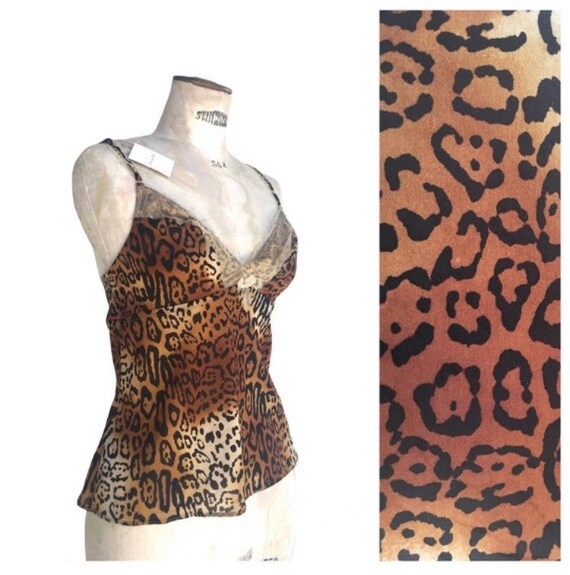 Christian DIOR 1990s Leopard and gold Tank Top NW… - image 1