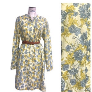 Liberty of London Green and Yellow Floral French Vintage Dress