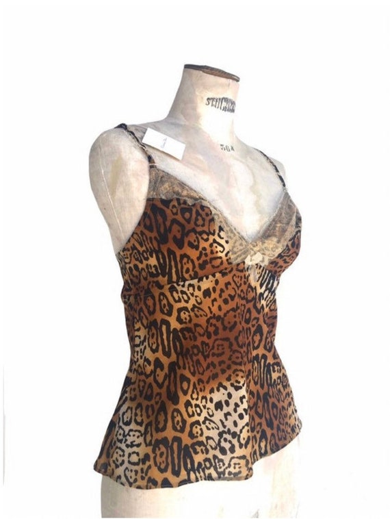 Christian DIOR 1990s Leopard and gold Tank Top NW… - image 2