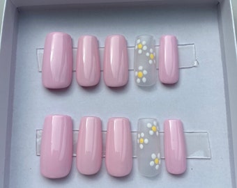 Daisy Fake Nails Etsy Daisy Fake Nails Etsy