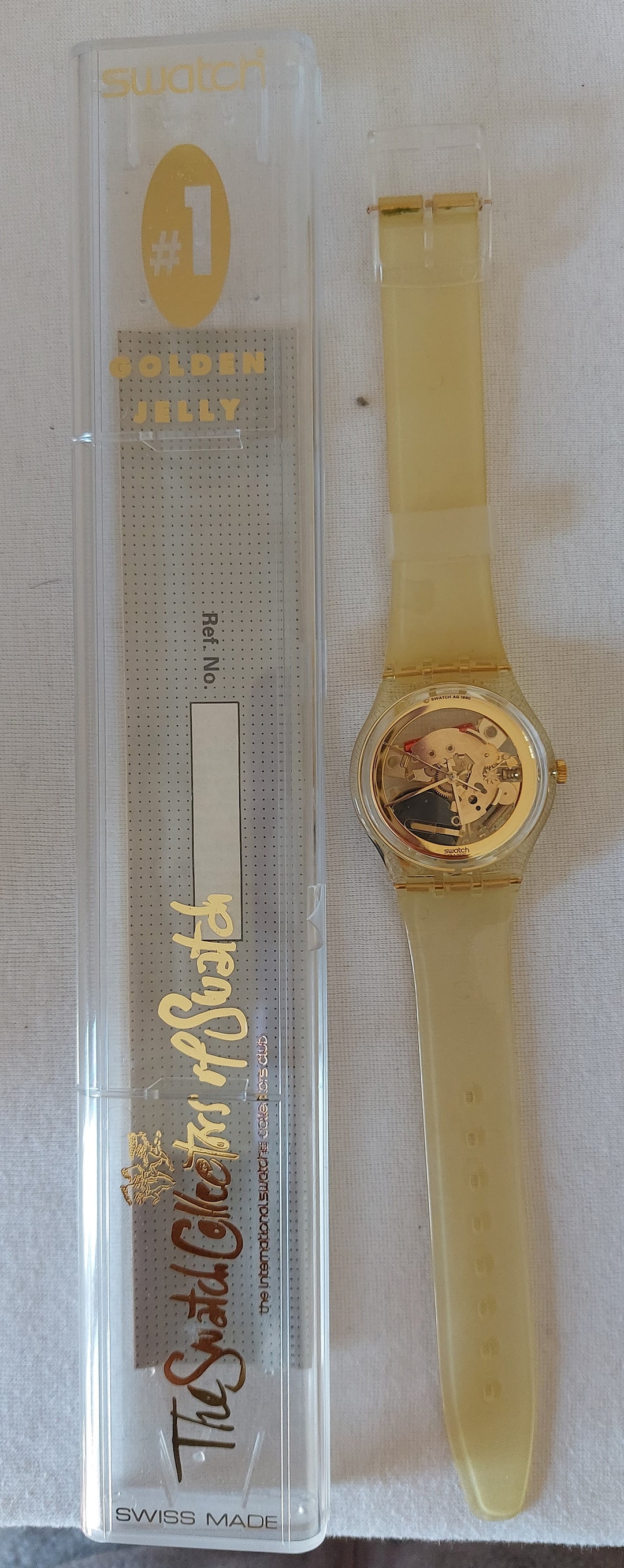 Golden Jelly #1 Vintage Swatch Watch - Etsy Golden Jelly #1 Vintage Swatch Watch - Etsy