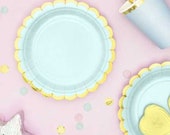 Mint Gold Foiled Paper Plates , Hen Party, Tea Party Plates, Bridal Shower,