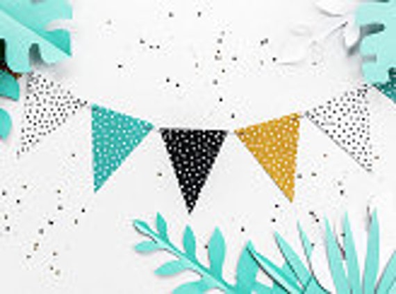 Personalised Boys Bunting Banner Party Decoration Flags Green Dinosaur Any Name 