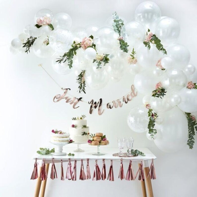 White Balloon Garland Kit Bridal Party, Wedding Balloon Arch Kit Baby shower