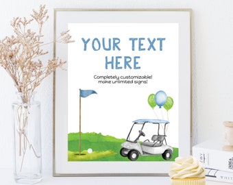 EDITABLE Golf Birthday Party Sign, Golf Custom Sign, Hole In One Birthday Decor, Golf Party Decor, Golf Par-tee Sign, Instant Download