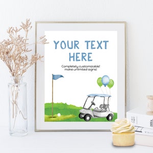 EDYTOWALNY znak na imprezę urodzinową w golfa, niestandardowy znak na imprezę golfową, dekoracja urodzinowa Hole In One, dekoracja imprezy golfowej, znak na imprezę golfową Par-tee, natychmiastowe pobranie
