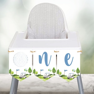 Golf First Birthday Highchair Banner, Golfing 1st Birthday, Boy First Birthday ONE Party Decor PRINTABLE