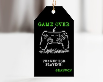 Editable Video Game Thank You Tags, Gamer Party Favor Gift Tags, Video Game  Party Birthday, Thank You Label, Printable Tags, DIGITAL
