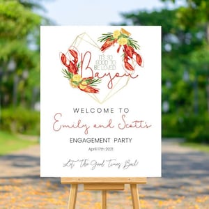EDITABLE Crawfish Welcome Sign - Engagement Party Welcome Sign - Crawfish Boil Welcome Sign, Instant Download