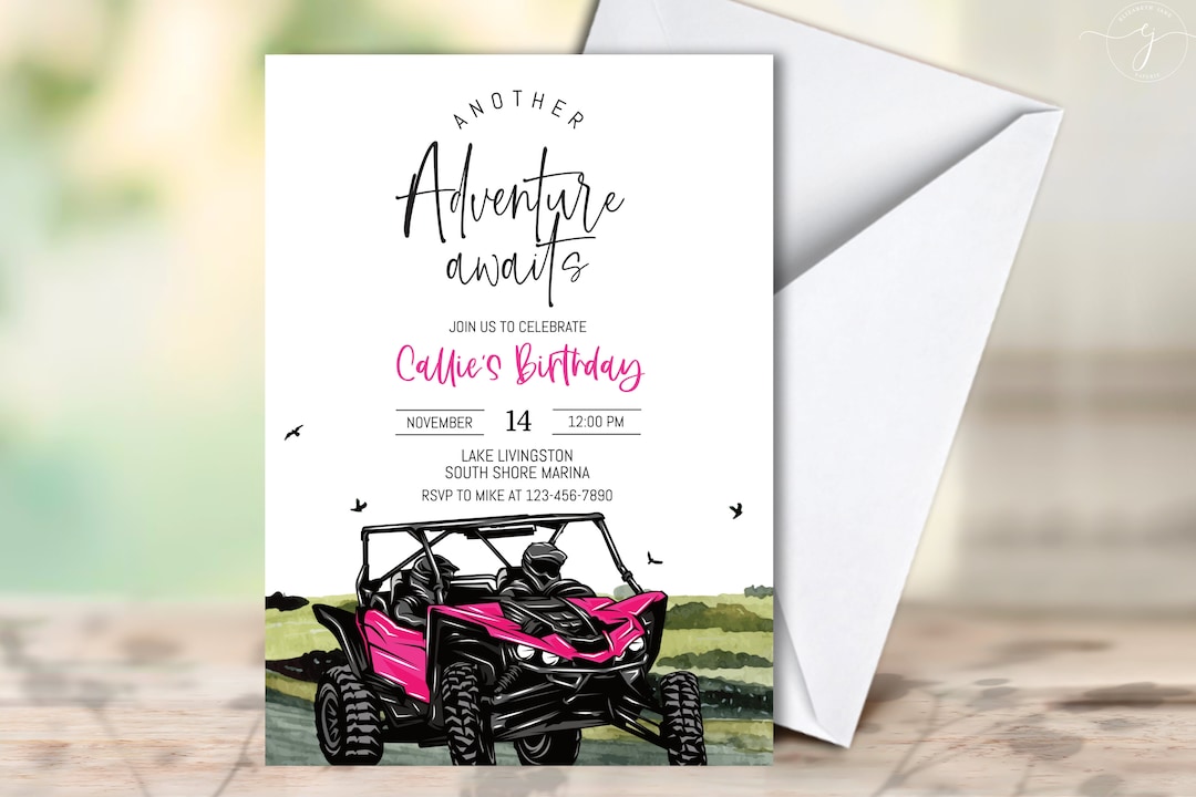 EDITABLE Pink ATV Birthday Invitation - Girls off Road Razor Birthday ...