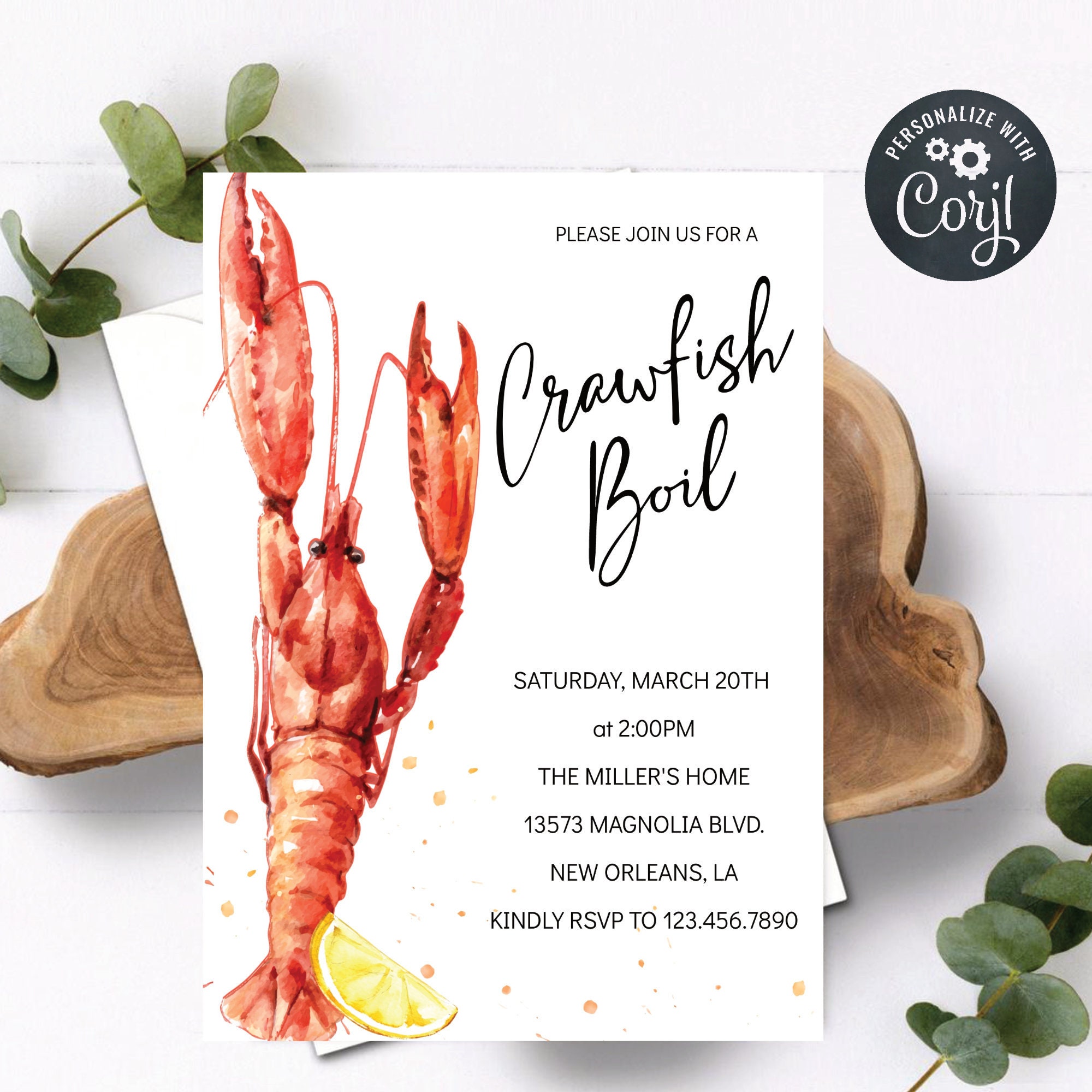 Free Printable Blank Crawfish Boil Invitations