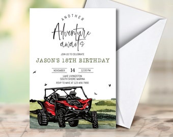 EDITABLE ATV Birthday Invitation - Men's Off road Birthday Invitation - Boy's four wheeler Birthday Invite, Instant Download