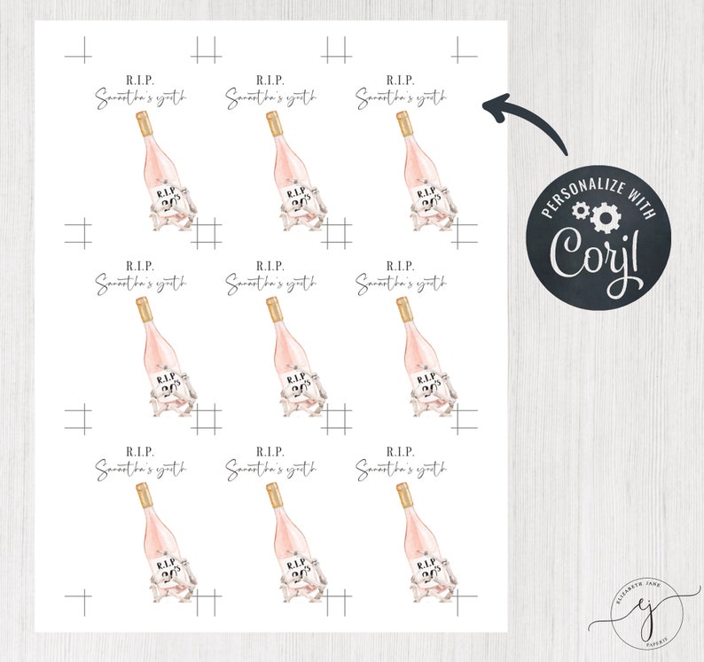 Editable Mini Wine Bottle Label Template Death to 20 #39 s Etsy Editable Mini Wine Bottle Label Template Death to 20 #39 s Etsy