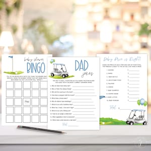 Gry Golfowe na Baby Shower, Natychmiastowe Pobieranie, Baby Price is right, Żarty Taty, Bingo na Baby Shower, Gry na Baby Shower do Wydruku, Gry Golfowe