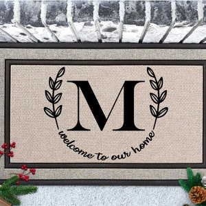 Personalized Family Name Doormat - Housewarming Gift, Farmhouse Decor