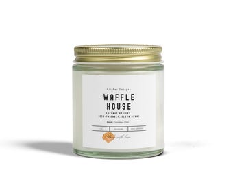 Jonas Brothers | Waffle House Candle | Cinnamon Chai Scent | Cozy Breakfast Candle | Nostalgic Diner Vibes | Amber Jar | Comfort Gift
