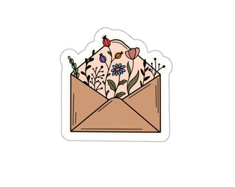 Envelope floral Die-Cut Stickers