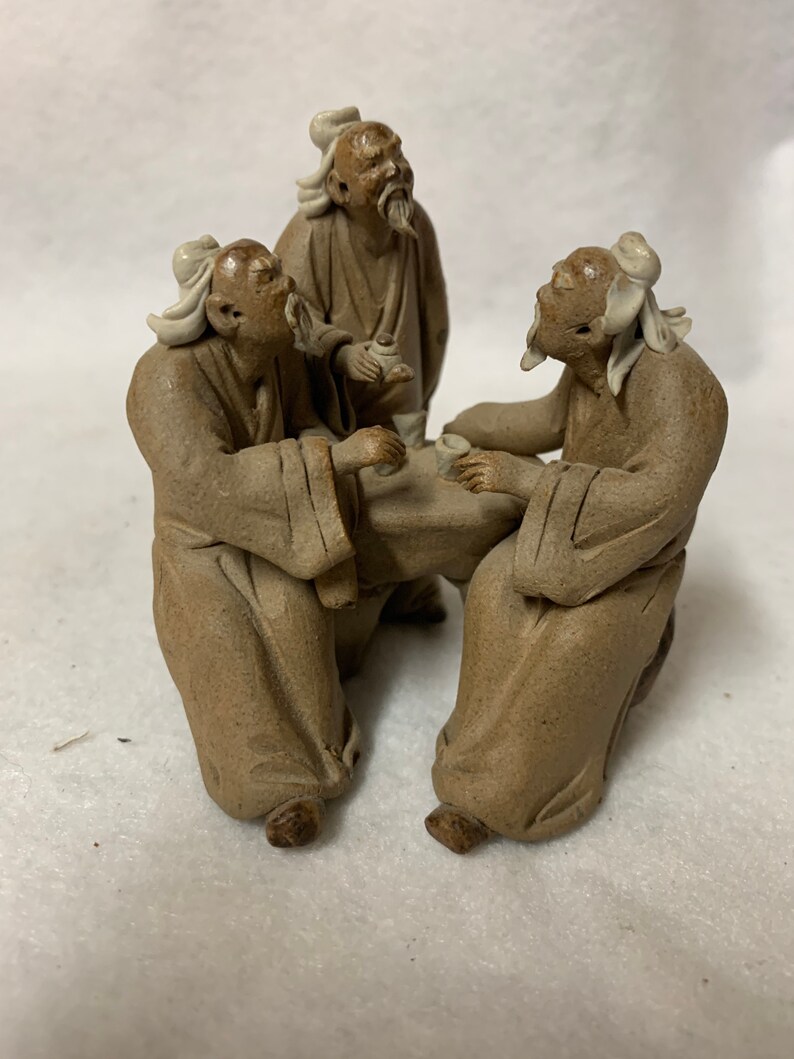 Chinese Bonsai Mudmen Figurine Etsy