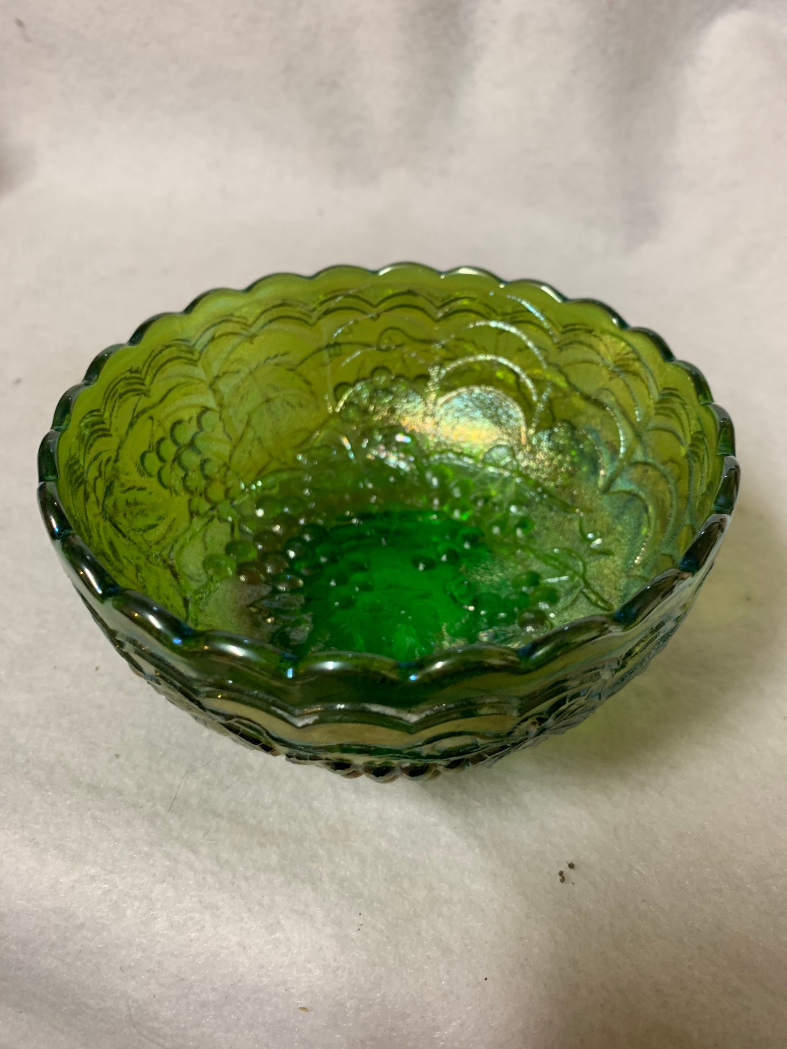Imperial Glass Olive Green Grape Dish | Etsy