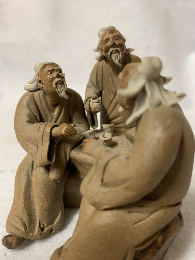 Chinese Bonsai Mudmen Figurine Etsy