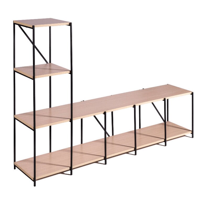 Metal Leg Modern Tv Unit Oak / Black TV Stands Etsy