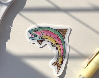 rainbow trout nature stickers |  matte finish fish !