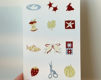 Feuille d'autocollants fantaisistes illustrés pour la Saint-Valentin pour agendas quotidiens