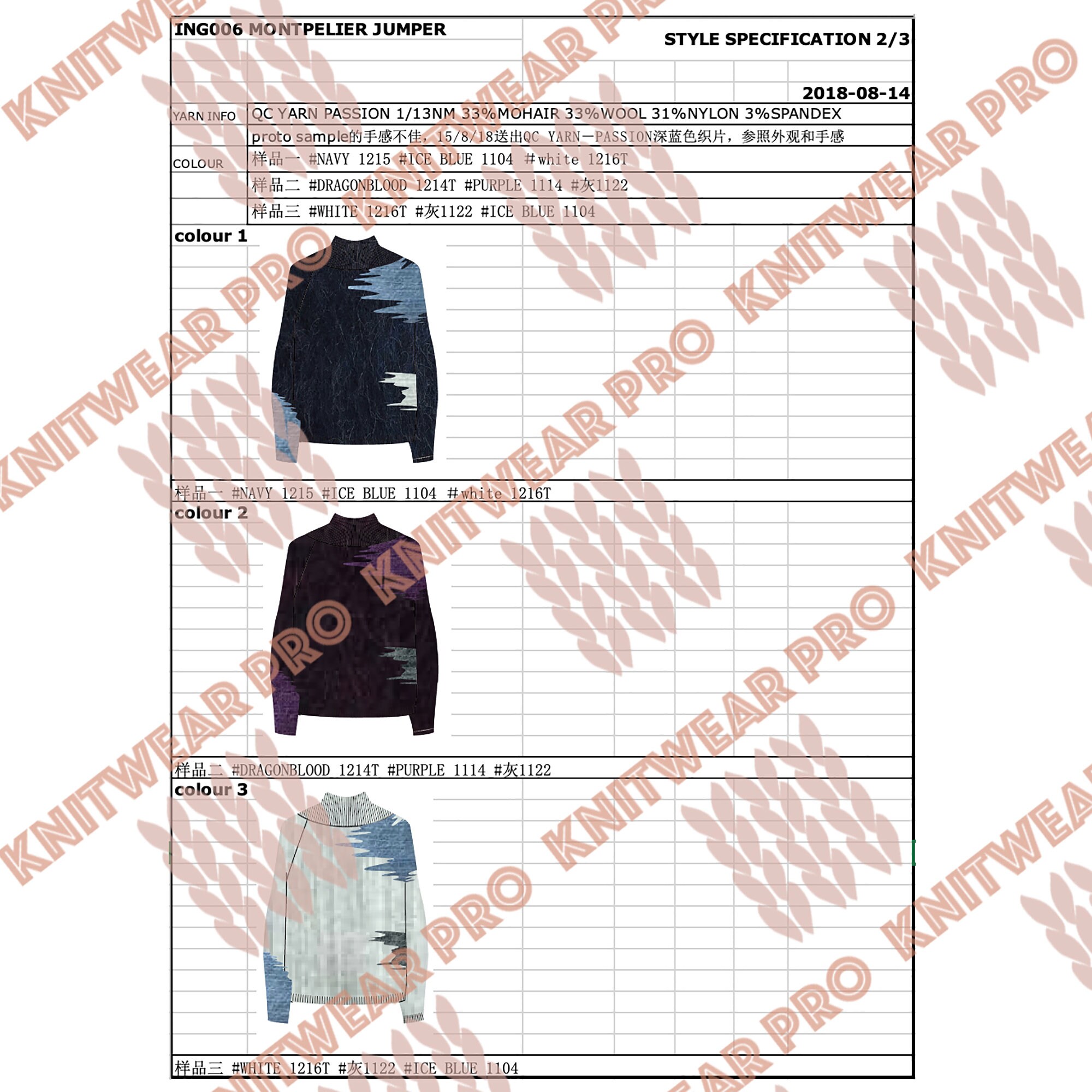 Knitwear Tech Pack for Womenswear Dress Sweater Jumper Fully Fashion