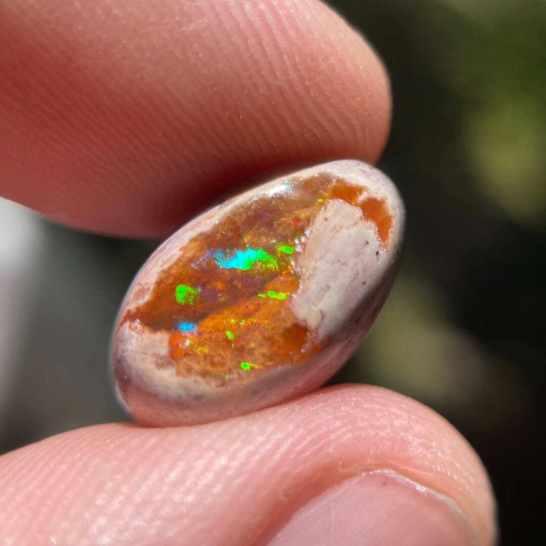 Cabochon Cantera Opal 9 - Opale Naturelle Du Mexique, Forme Cabochon, Couleur Orange