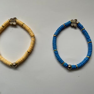 Butterfly Clay Bead Bracelets