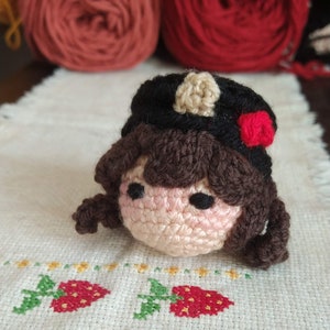 Hu Tao Keychain, Hu Tao Charm, Cute Crochet Keychain, Genshin Amigurumi, Crochet Doll, Gamer Gift, Unique Gift, Hu Tao Plushie, Kawaii Plush