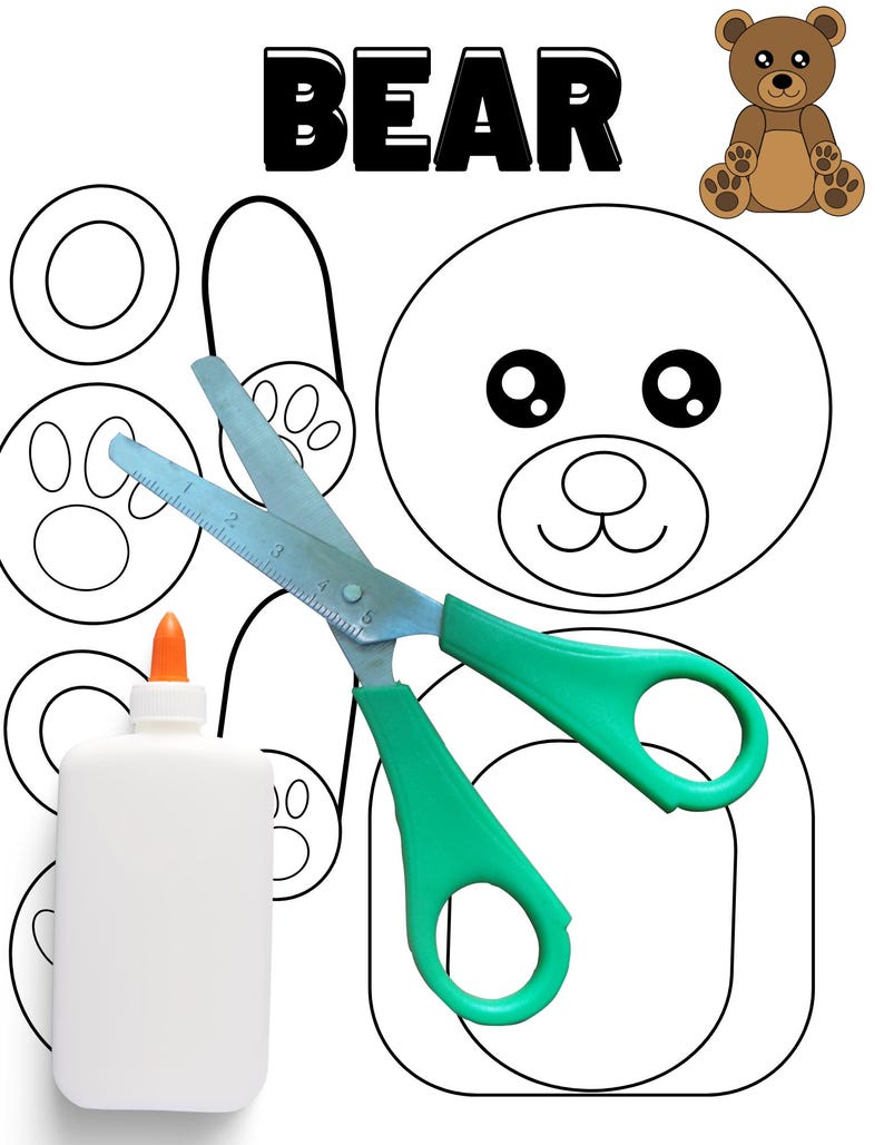 Cut and Paste Animal Activity Sheets - 15 Pages of Printable Craft Fun ...