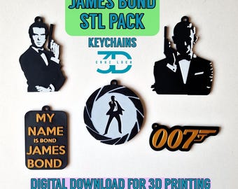 James Bond STL pack for making keychains on a 3D printer STL 3mf