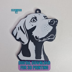 Puede incluir: Un modelo 3D impreso en blanco y negro de la cabeza de un perro, mirando hacia la derecha. El modelo está diseñado para la impresión 3D y está disponible para descarga digital.