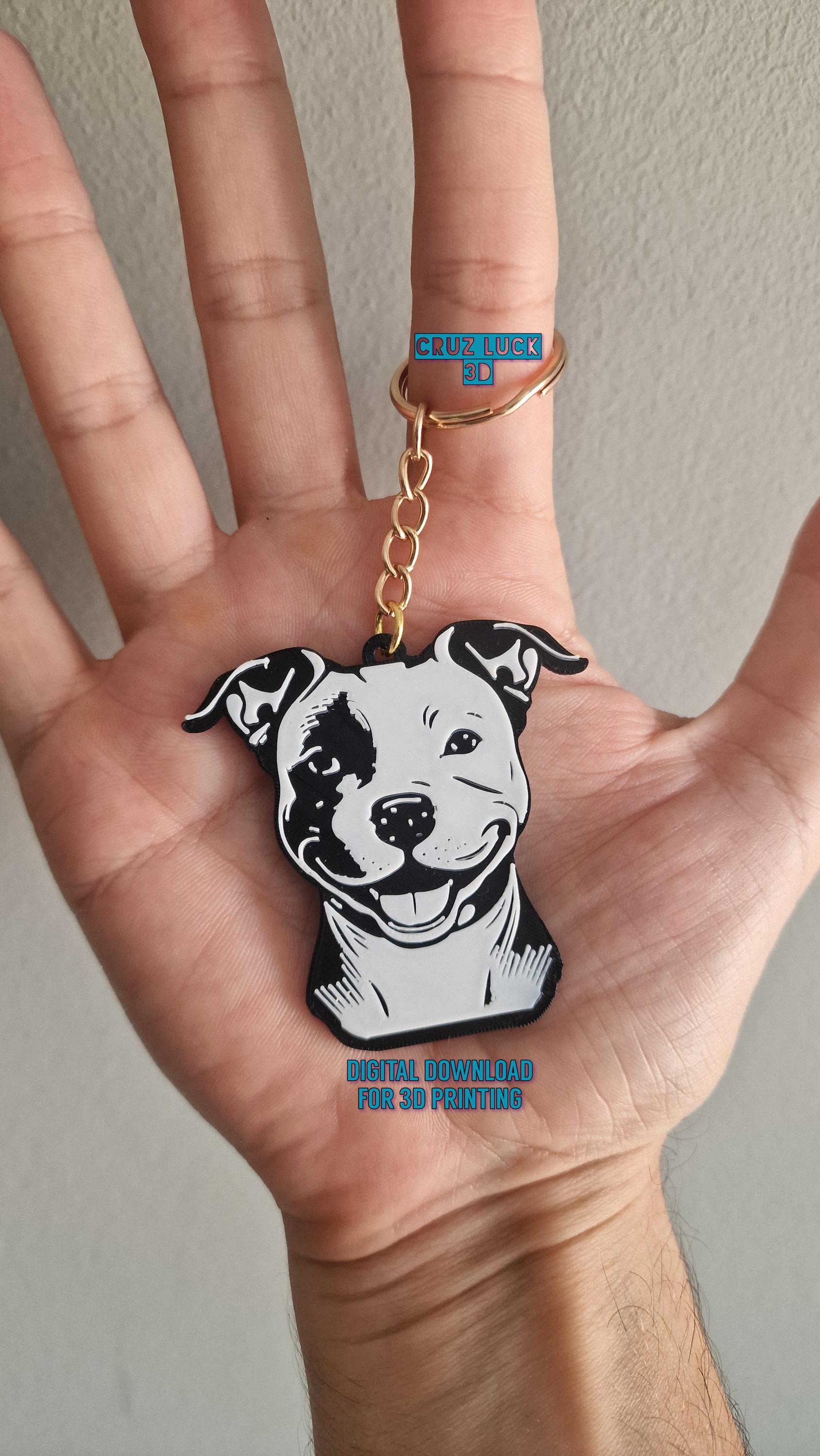Pitbull Digital File for 3D Printing Keychain, STL File 3mf - Etsy