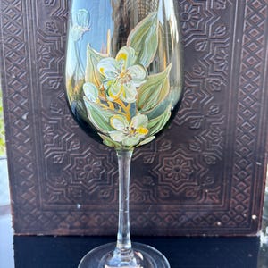 Hand Painted Wine Glass, Wine Glass, Wine Glasses, Glassware, Barware, hand painted wine glass, wine lover, mom gift, housewarming, handmade