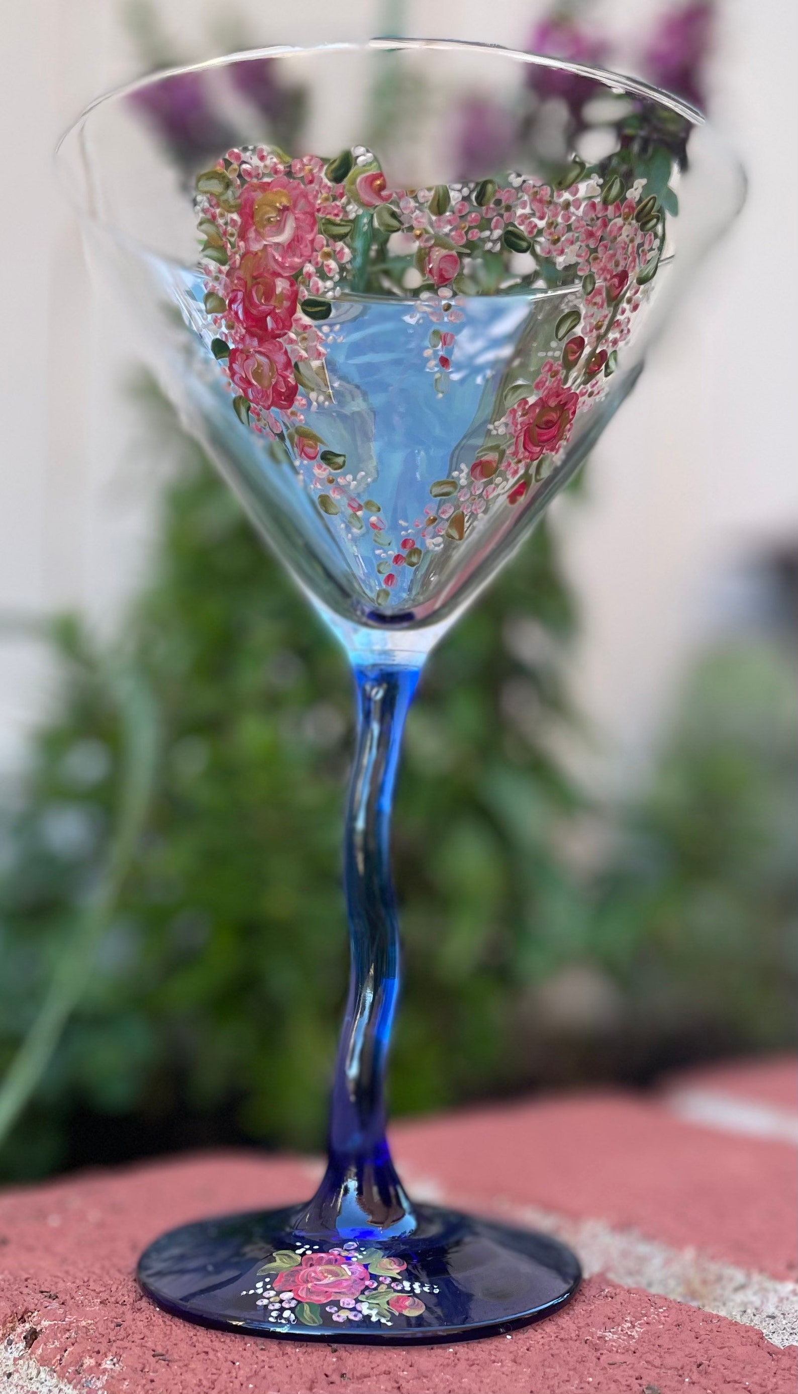 Set of 2 Hand Painted Martini Glasses Martini Glass Cocktail Etsy