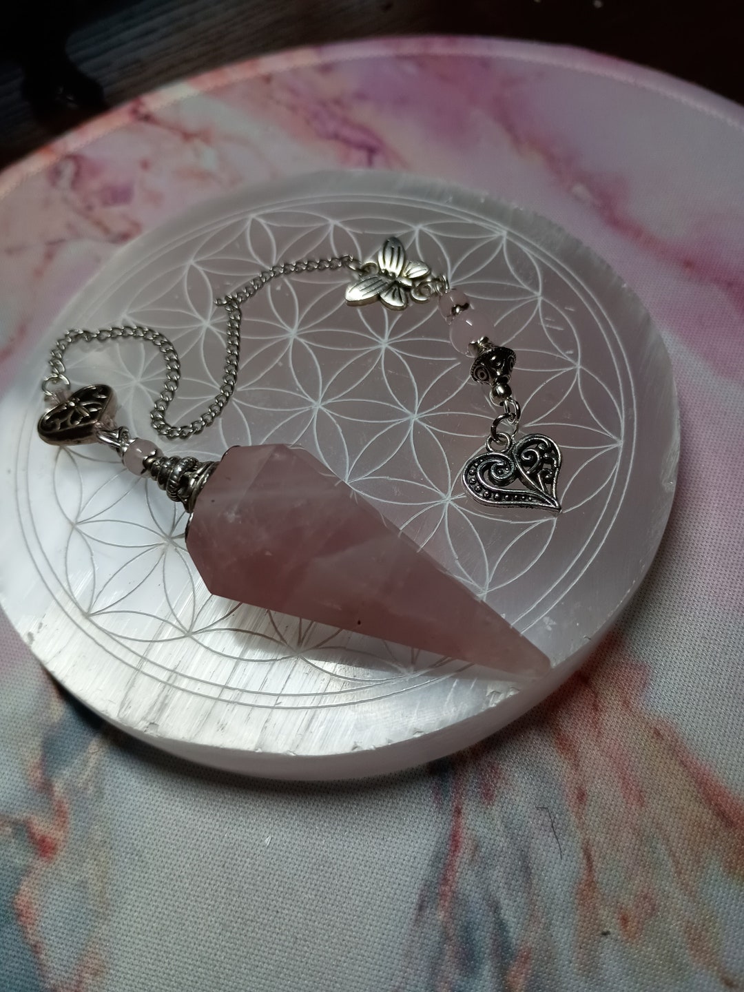 Rose Quartz Pendulum - Etsy