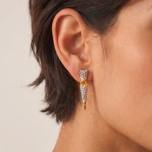 Alexis Bittar Vintage Rhinestone Icicle Tassel Earrings, Heavy Textured Spike Long Dangle, Avant Garde Punk Statement Jewelry