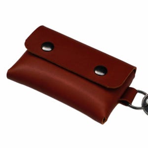 Cartera de piel con llavero: tarjetero pequeño y elegante y monedero para identificación para mujer