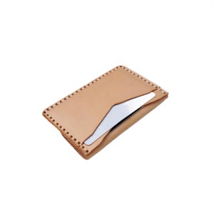 Cartera de cuero hecha a mano, tarjetero, tarjetero minimalista