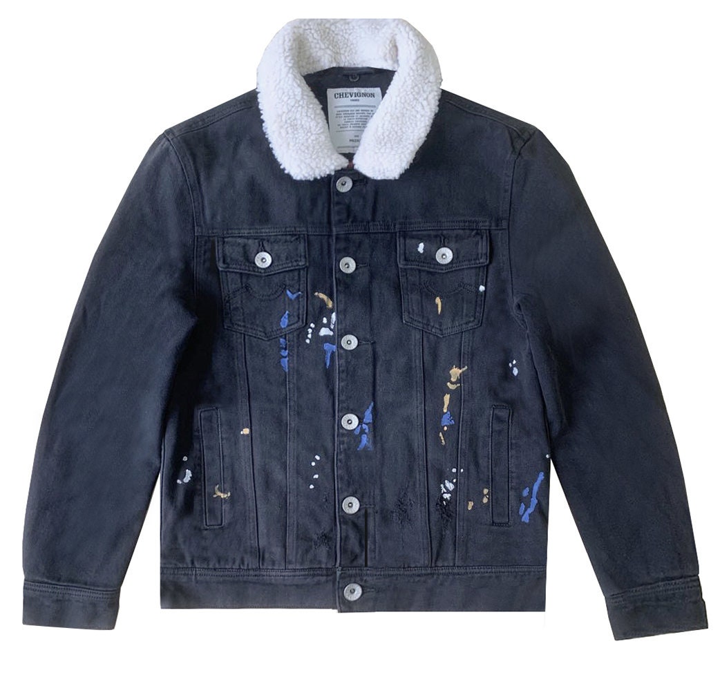 Chevignon Denim Sherpa Trucker Jacket Veste Camionneur En - Etsy