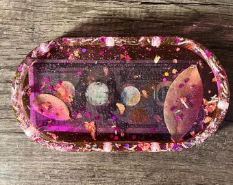 Money Tray - Violet w Pearl Beads (limited edition)