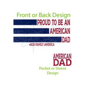 Proud American Dad Design: Father&#39;s Day PNG, Sublimation (Digital Download)