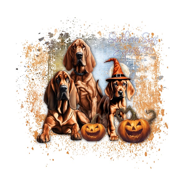 Halloween Bloodhounds, Halloween Design, Bloodhounds, Digital Download, Sublimation, PNG, Halloween Tshirt for her, Bloodhounds Tshirt