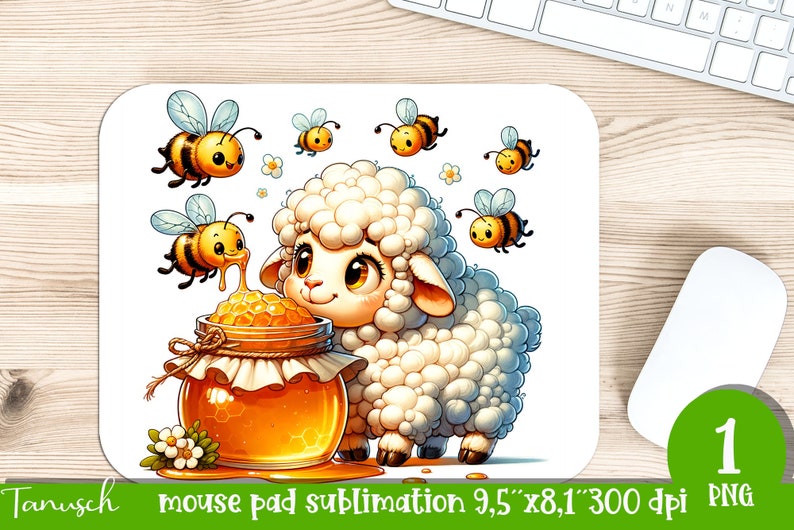 Bee Kind Honey Mouse Pad Sublimation Bundle /gnomes, Cute Farm Animals