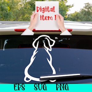 Dog Wagging Tail Rear Wiper SVG sticker cut file Car Window Decal Graphic , Commercial Use included