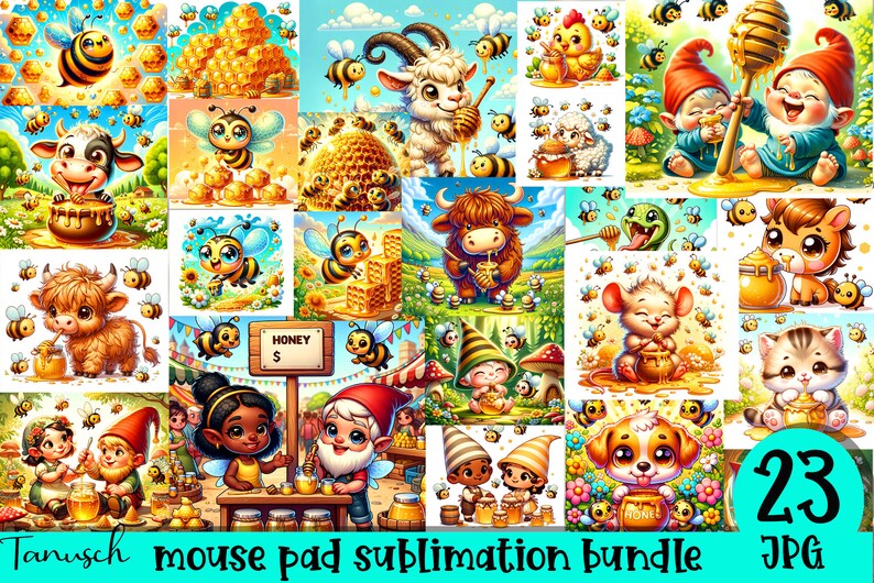 Bee Kind Honey Mouse Pad Sublimation Bundle /gnomes, Cute Farm Animals