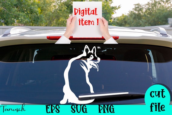 Dog Wagging Tail Rear Wiper SVG Big Dog German Shepherd Sticker Cut File Car Window Decal Graphic Commercial Use Included Etsy Australia