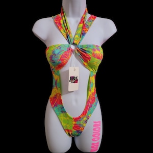 Colorful Neon Print Bikini